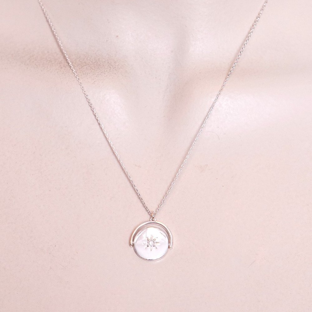 Lucky Brand Silver with reversible turquoise charm